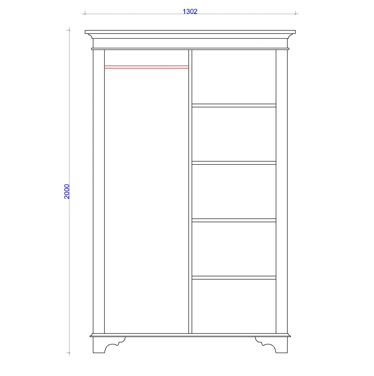 Block & Chisel double door solid weathered oak wardrobe