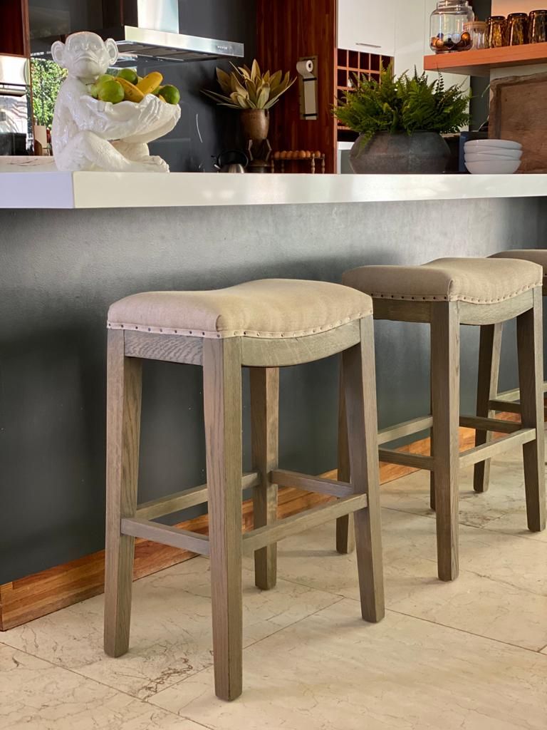 modern counter stool upholstered seat with oak legs