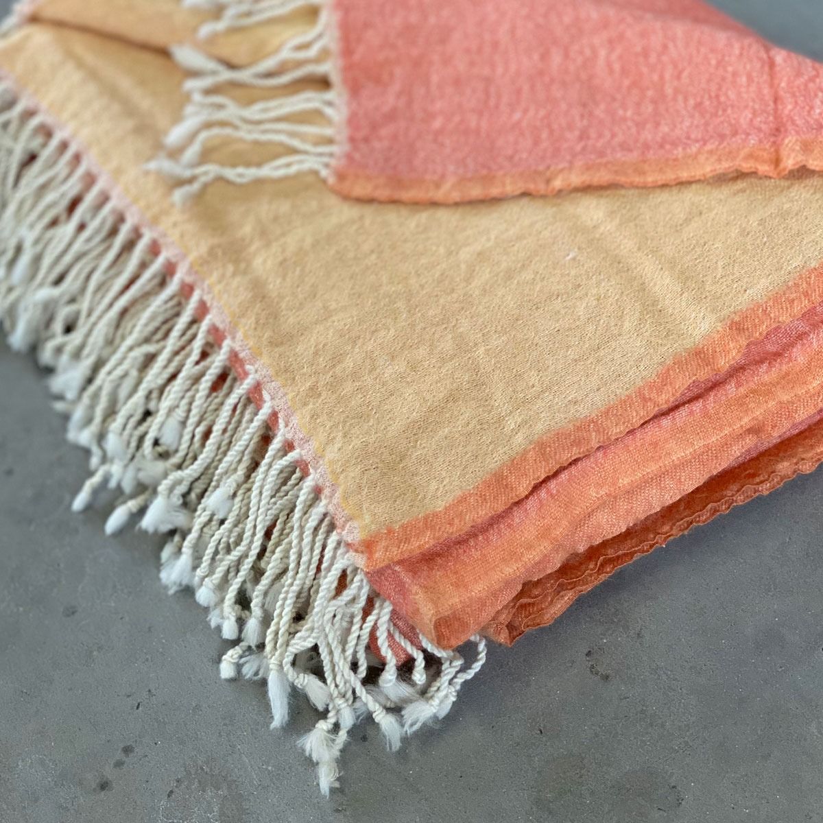 Two tone wool throw 