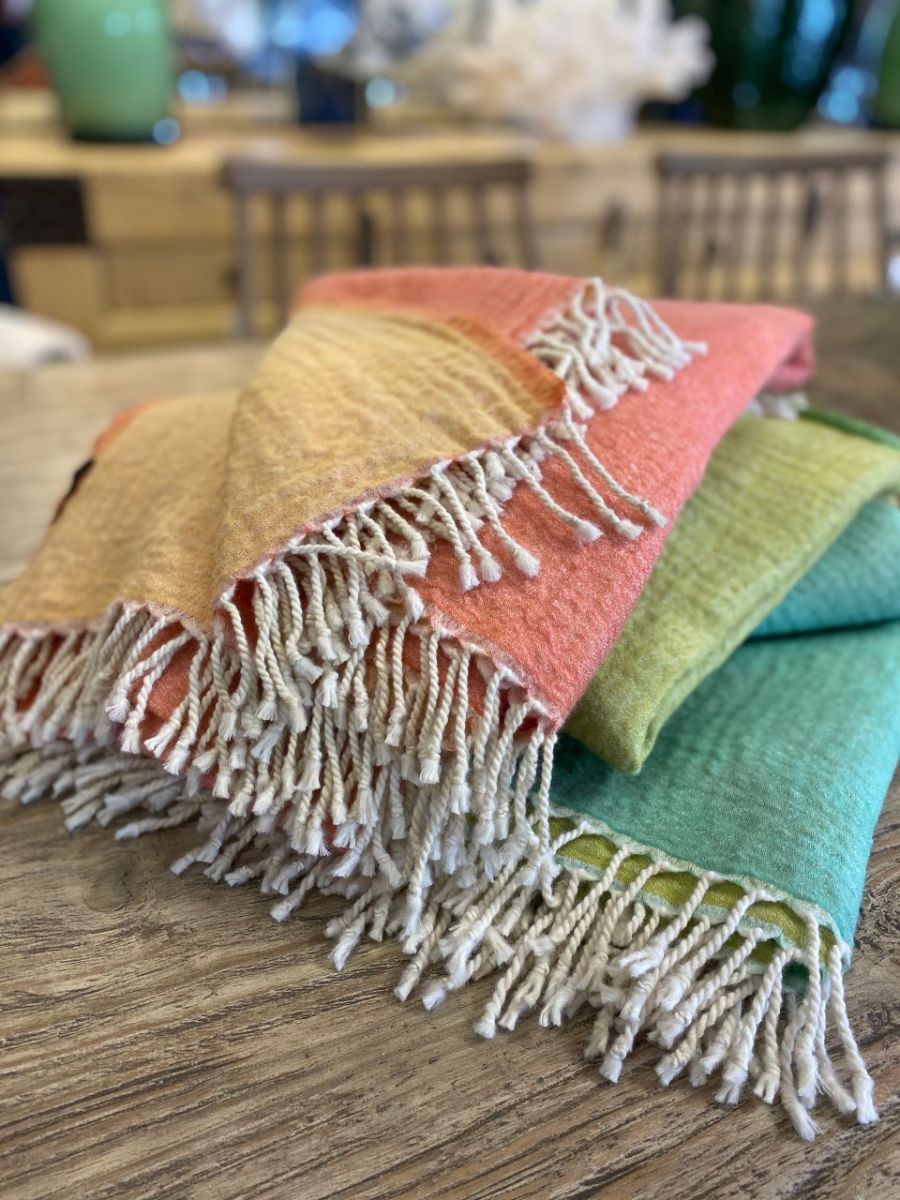 Two tone wool throw 