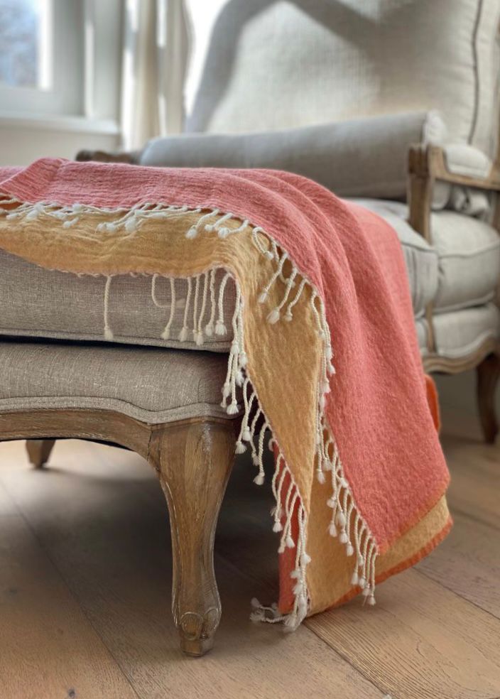 Two tone wool throw 