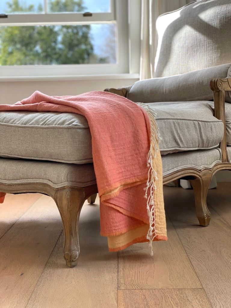 Two tone wool throw 