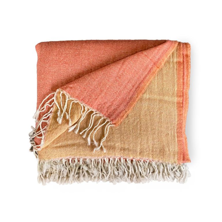 Two tone wool throw 