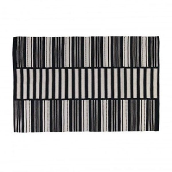 NAKSHA RUG BLACK AND WHITE STRIPE