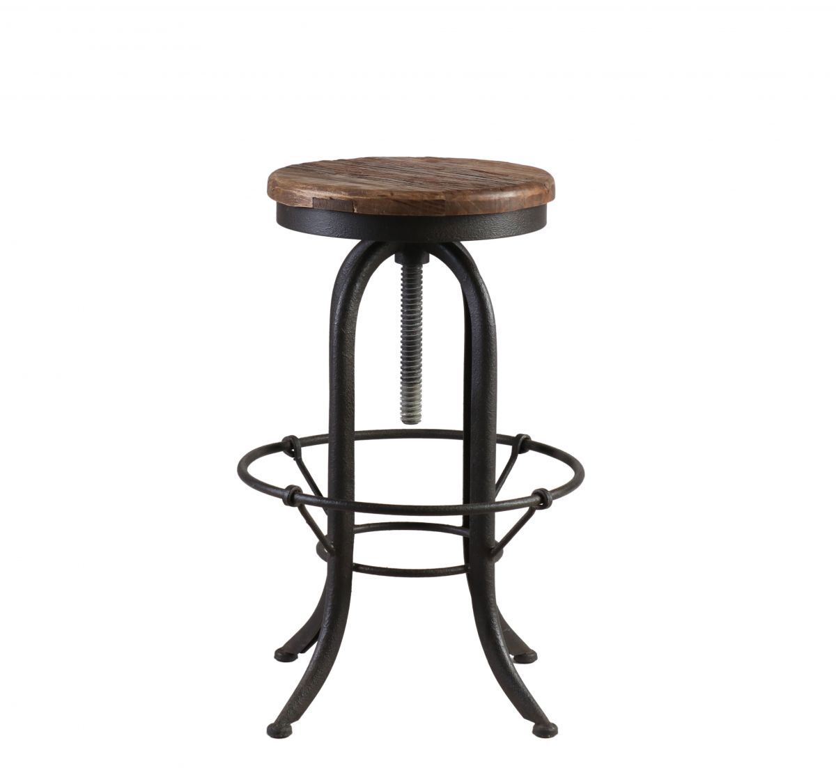 Block & Chisel metal swivel barstool with reclaimed pine top