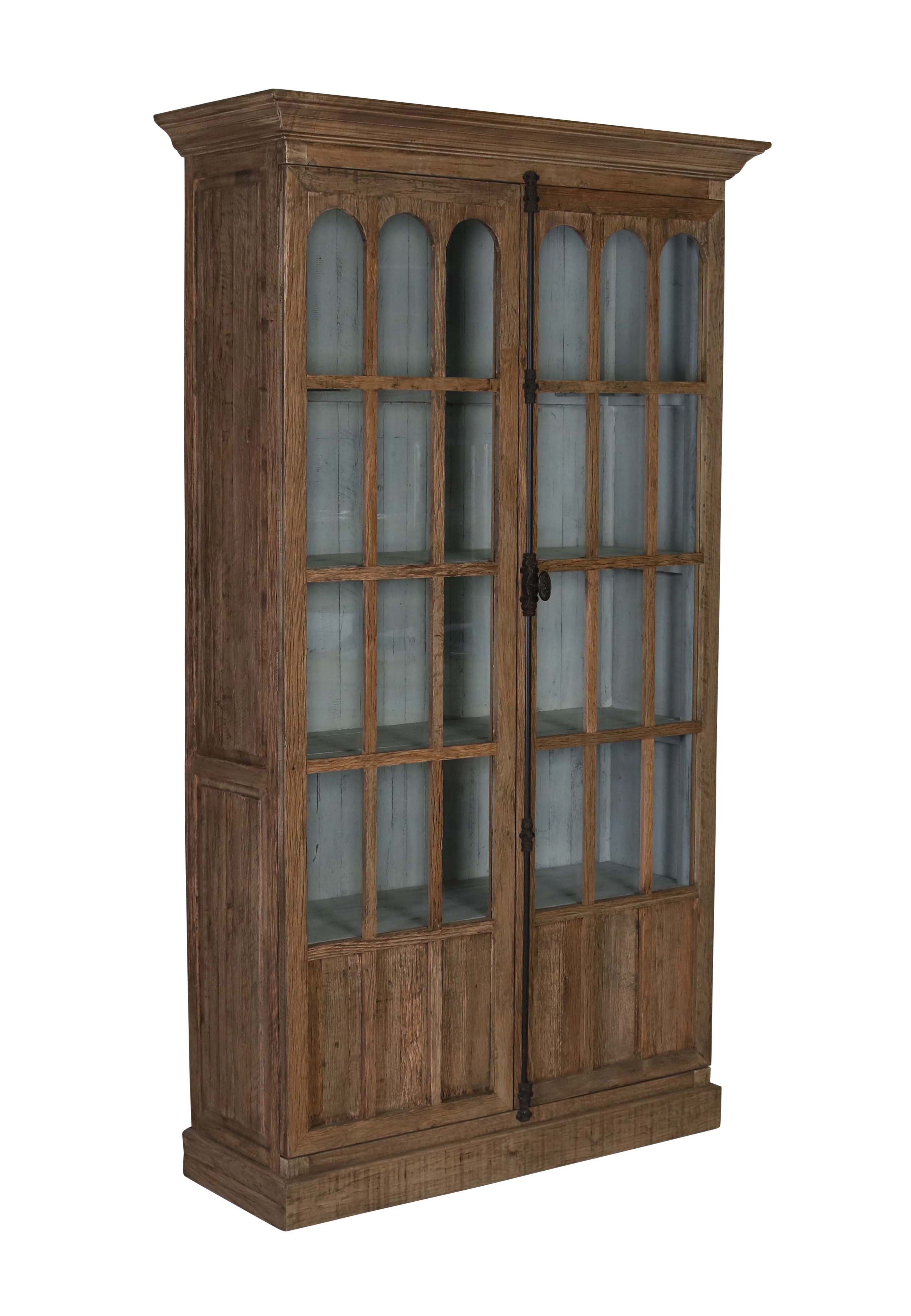 Block & Chisel recycled pine bookcase with glass doors