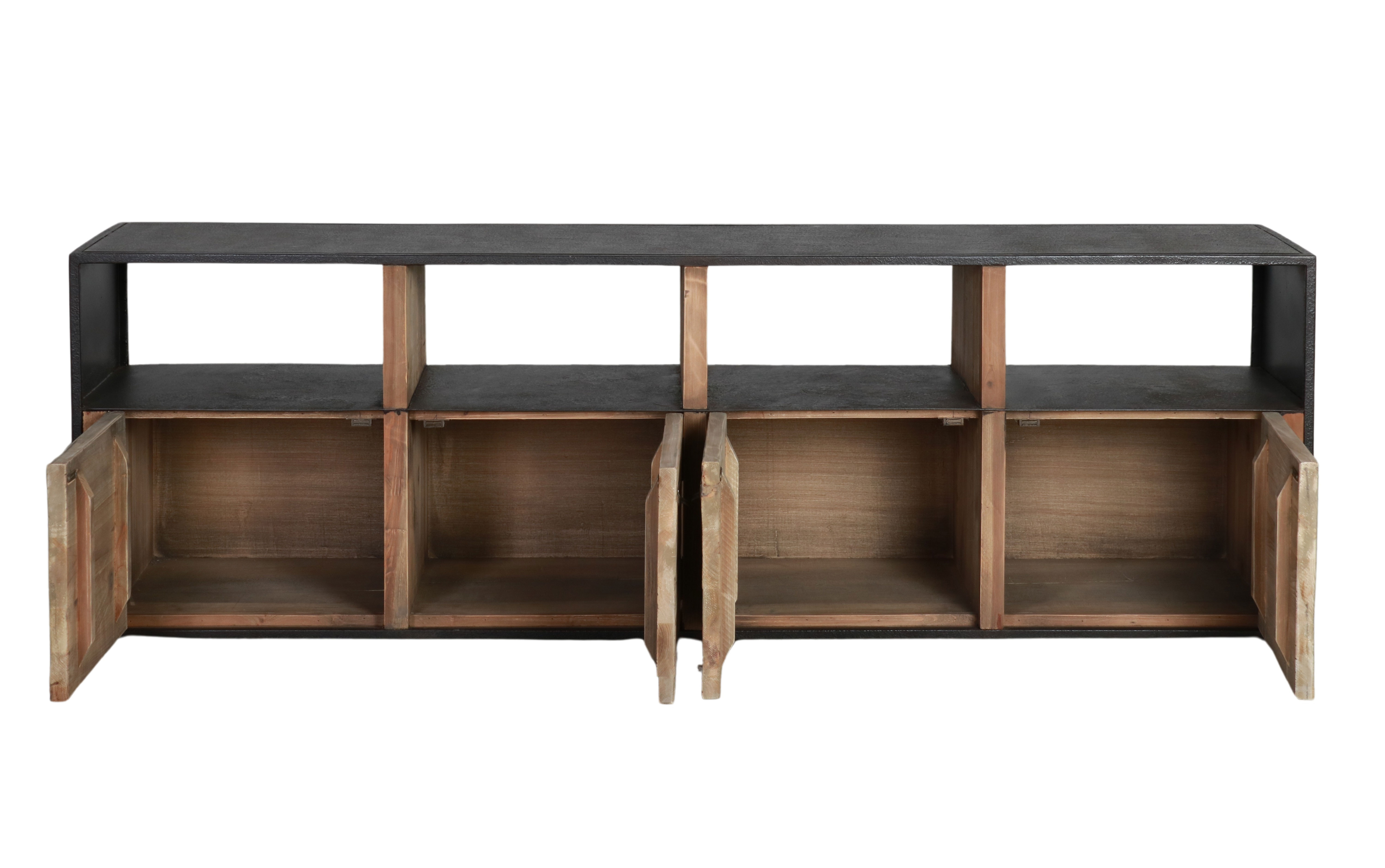 metal and wood tv unit