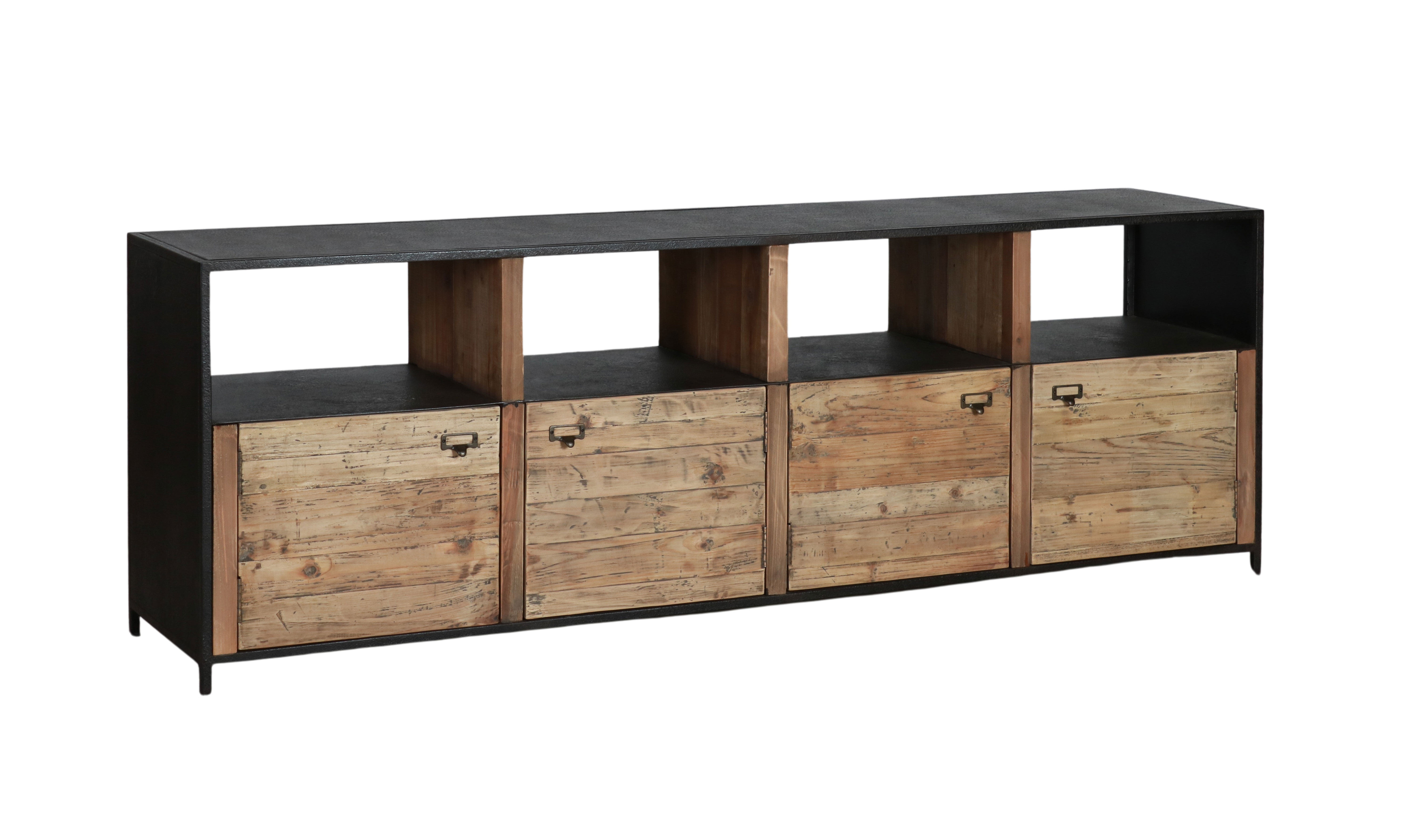 metal and wood tv unit