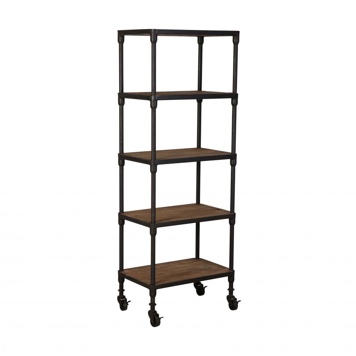 Industrial bookshelf on castors 5 tier