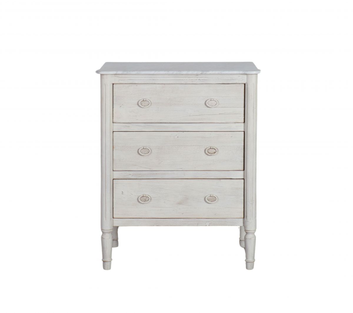 grey wash chest of drawers with marble top