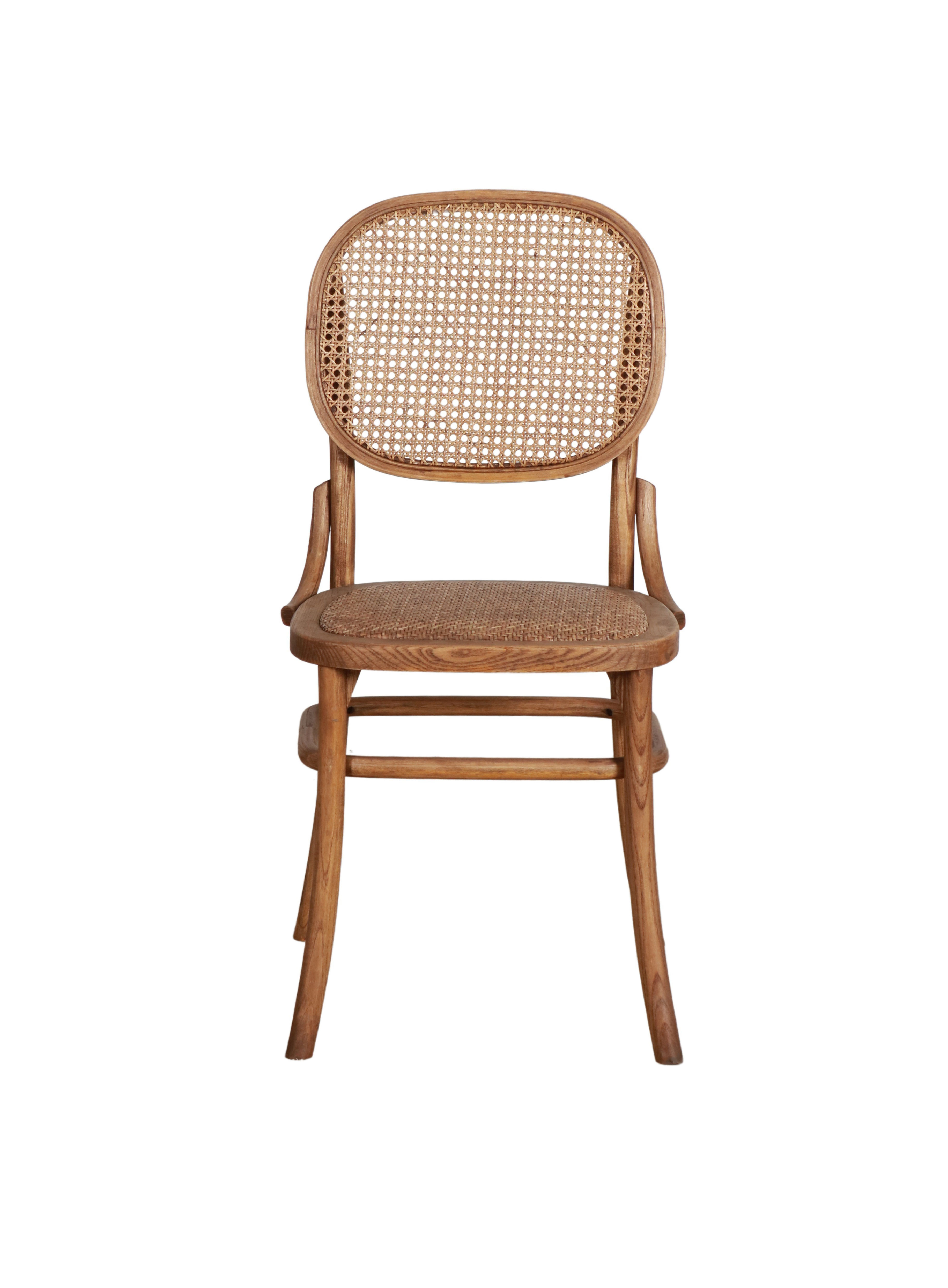 chinese oak dining chair with rattan back