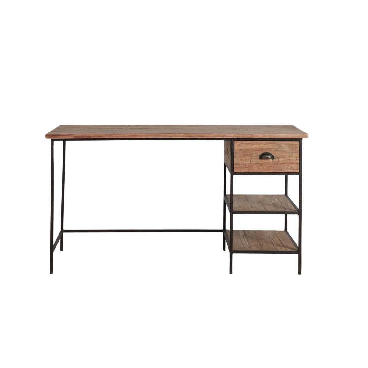 wood and metal desk 