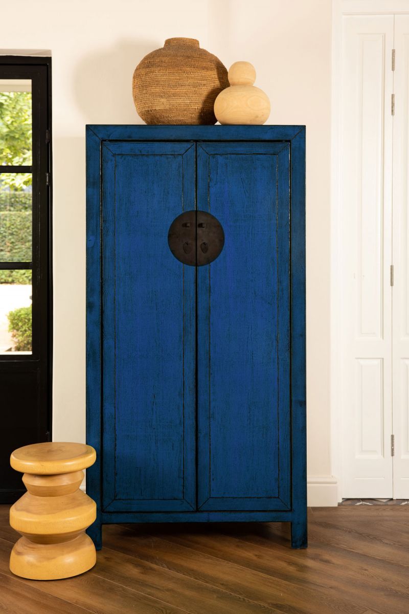 Indochine cupboard with shelving lacquered finish