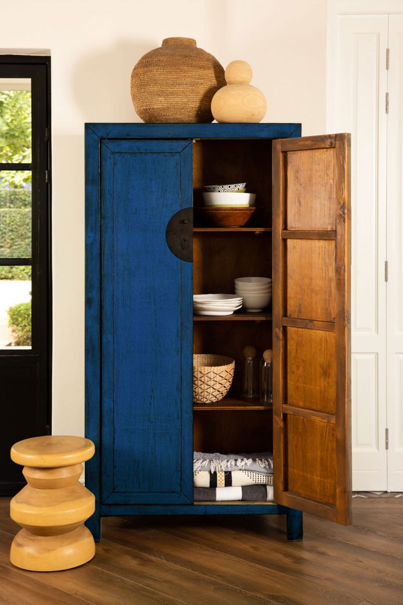 Indochine cupboard with shelving lacquered finish