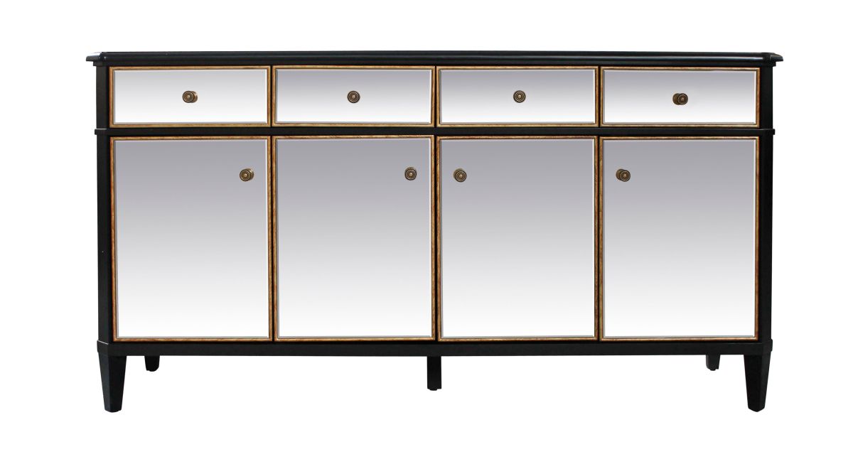 Block & Chisel mirrored 4 drawer/door sideboard