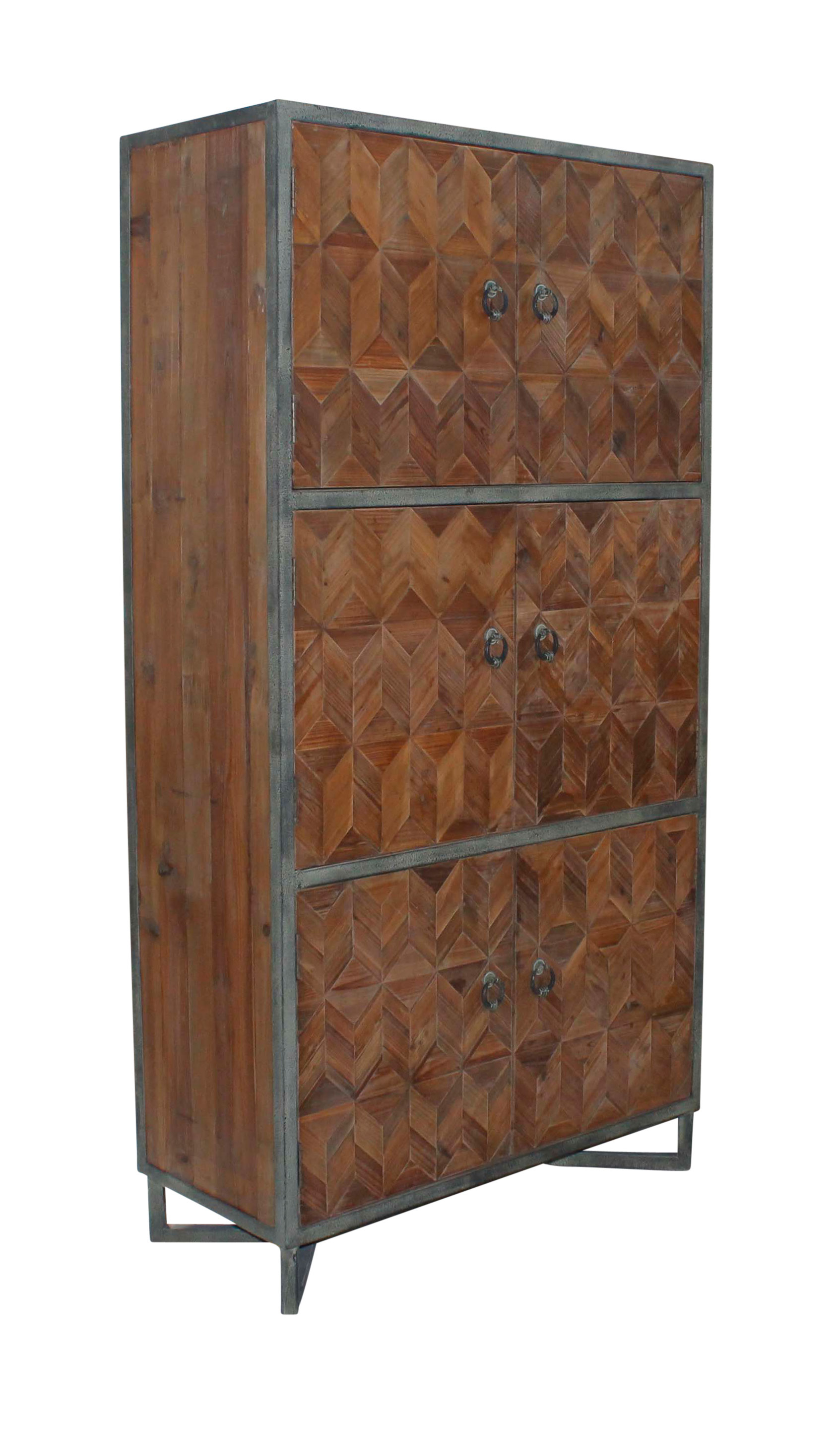 Block & Chisel 6 door recycled pine cabinet with iron frame