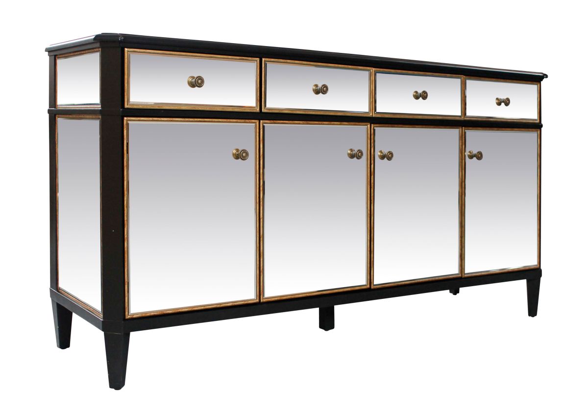Block & Chisel mirrored 4 drawer/door sideboard