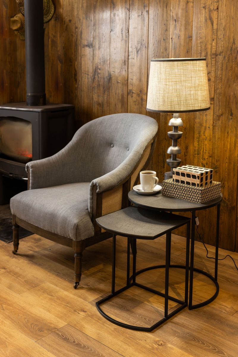Deconstructed chair with wooden frame