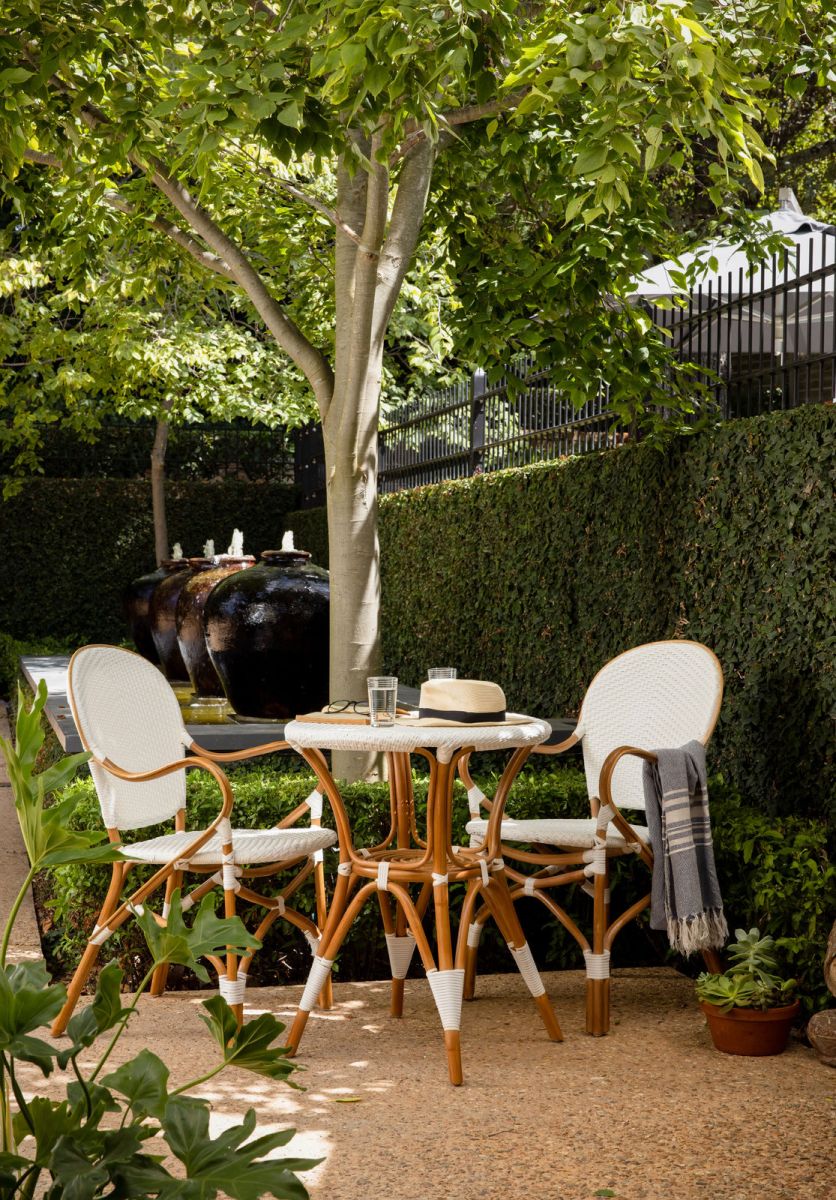 rattan and synthetic weave patio chair in white