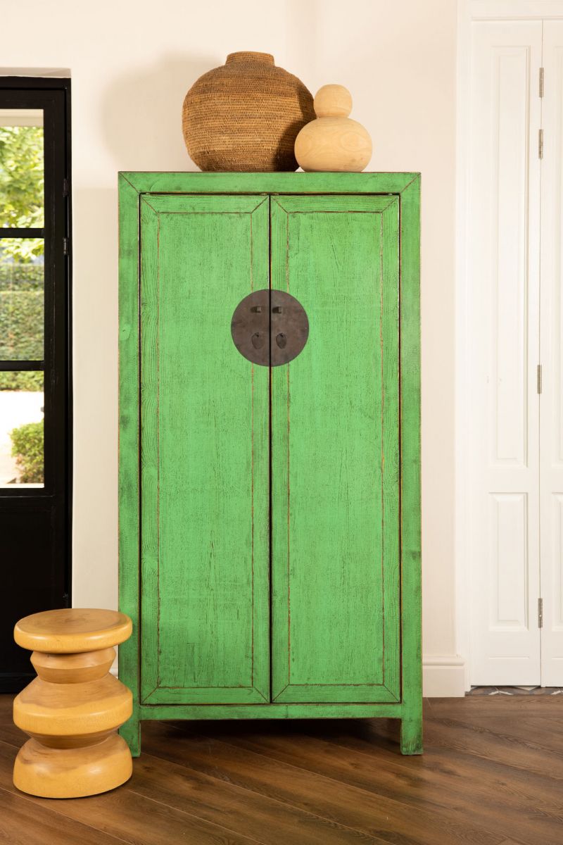 Indochine cupboard with shelving lacquered finish