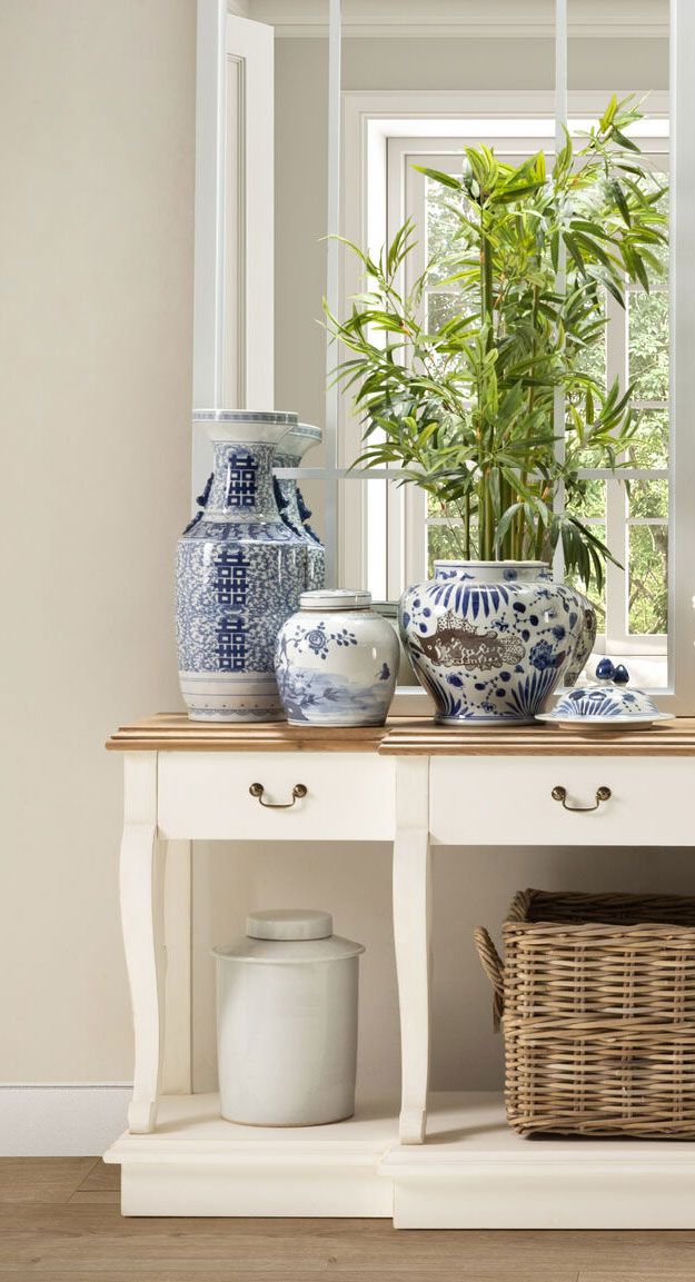 blue and white ceramic ginger jar with lid 