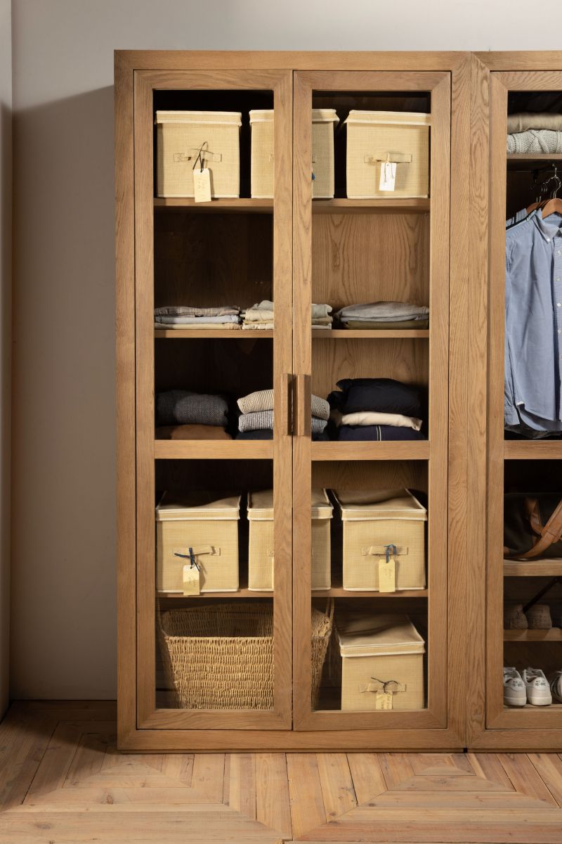 block and chisel wardrobe shelving in brushed oak 