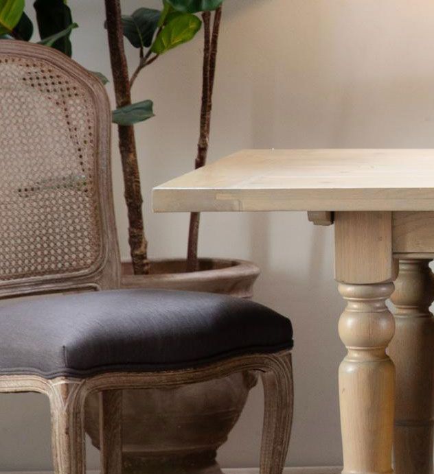Block & Chisel grey wash oak dining table