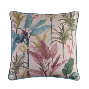 hillhouse scatter cushion foliage on pink background