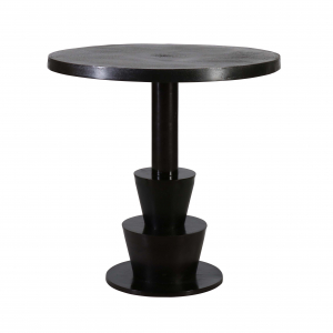 Metal occasional table with pedestal leg