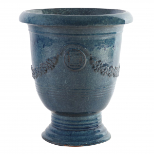 Sky blue glazed pot large